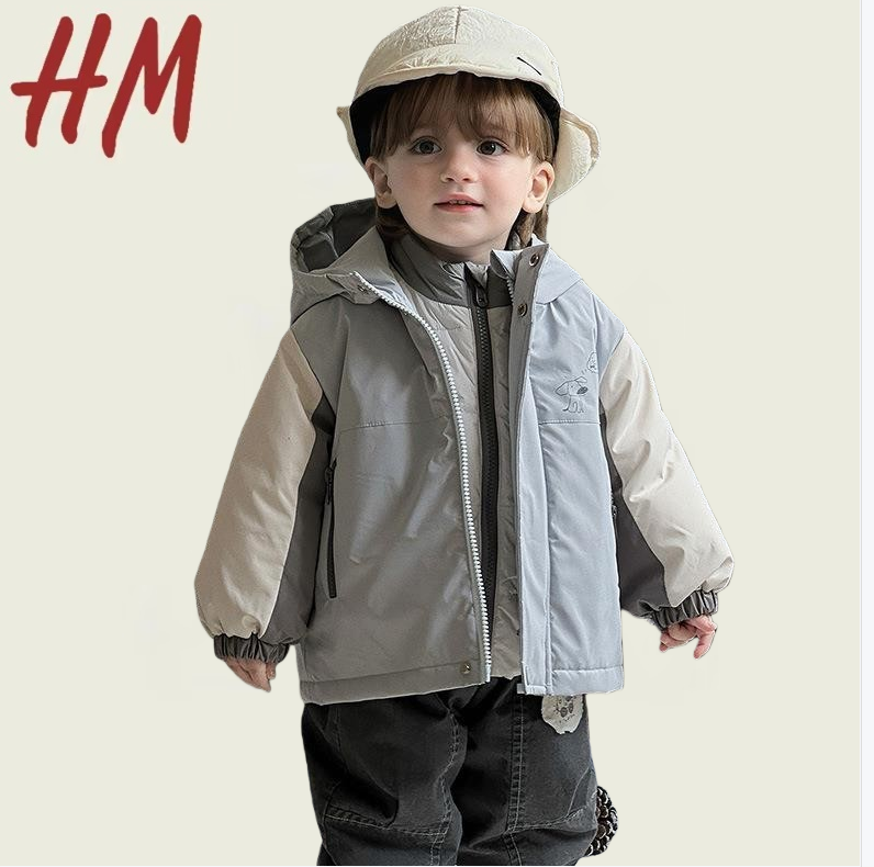 撤柜清仓特价男童拼色外套冬装宝宝三合一冲锋衣羽绒内胆婴儿可拆