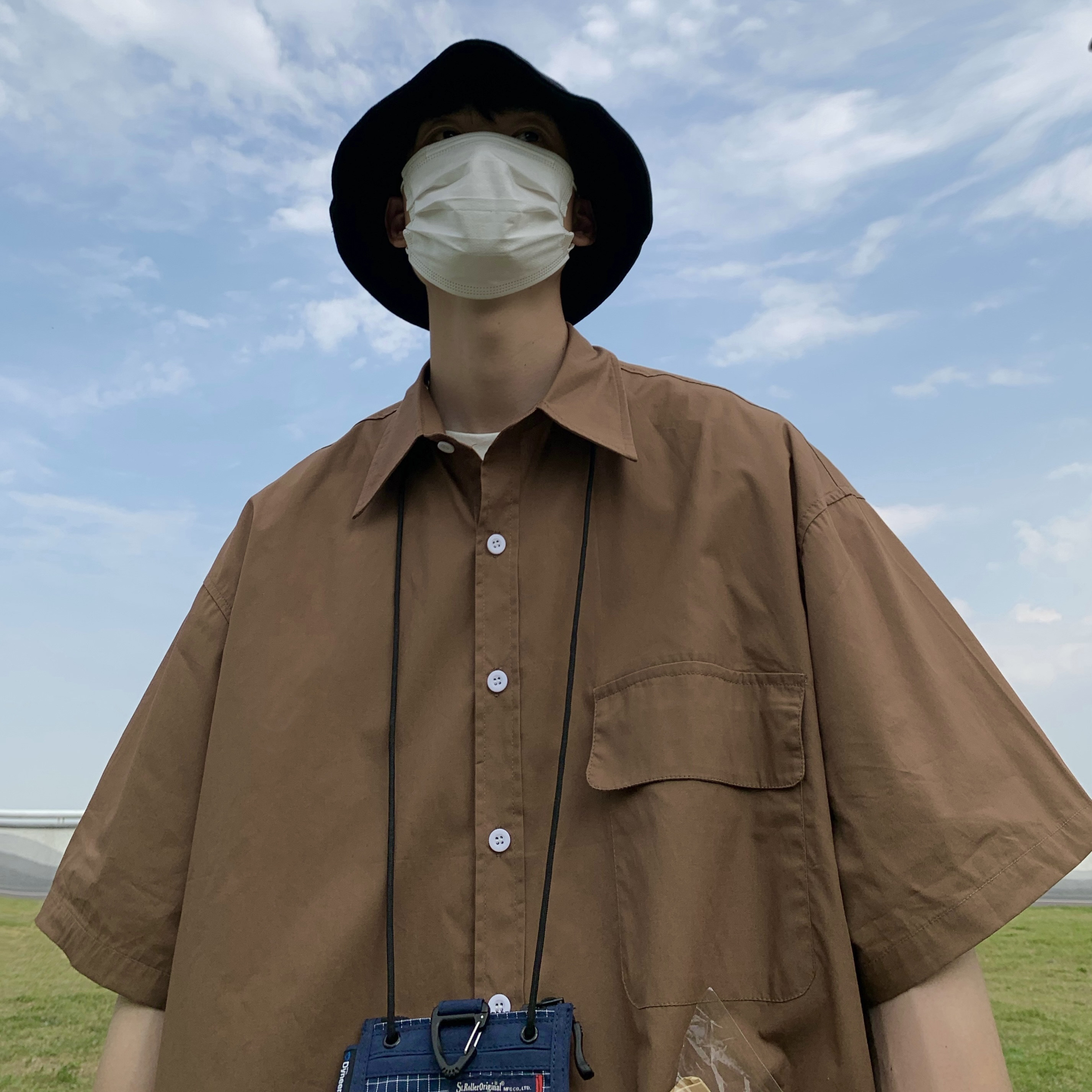 T76*24夏季美式复古短袖衬衫夏季工装休闲服P58,男装T恤,星座617A(原A401)