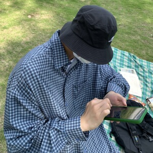 Y157*秋季新款日系男士细格子翻领衬衫上衣P58图片