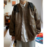 AB99*一款不过时的男士秋季棒球领皮衣可以卖很久P108控138，男装皮衣，星座617A(原A401)