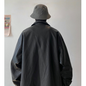 Y28*现货可供视频24春季美式复古PU皮夹克男秋季翻领外套P98图片