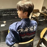 美式复古斯巴达战马刺绣飞行员夹克男女宽松百搭棒球服外套P58，男装夹克，星座617A(原A401)
