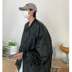 AB99*一款不过时的男士秋季棒球领皮衣 可以卖很久P108控138图片