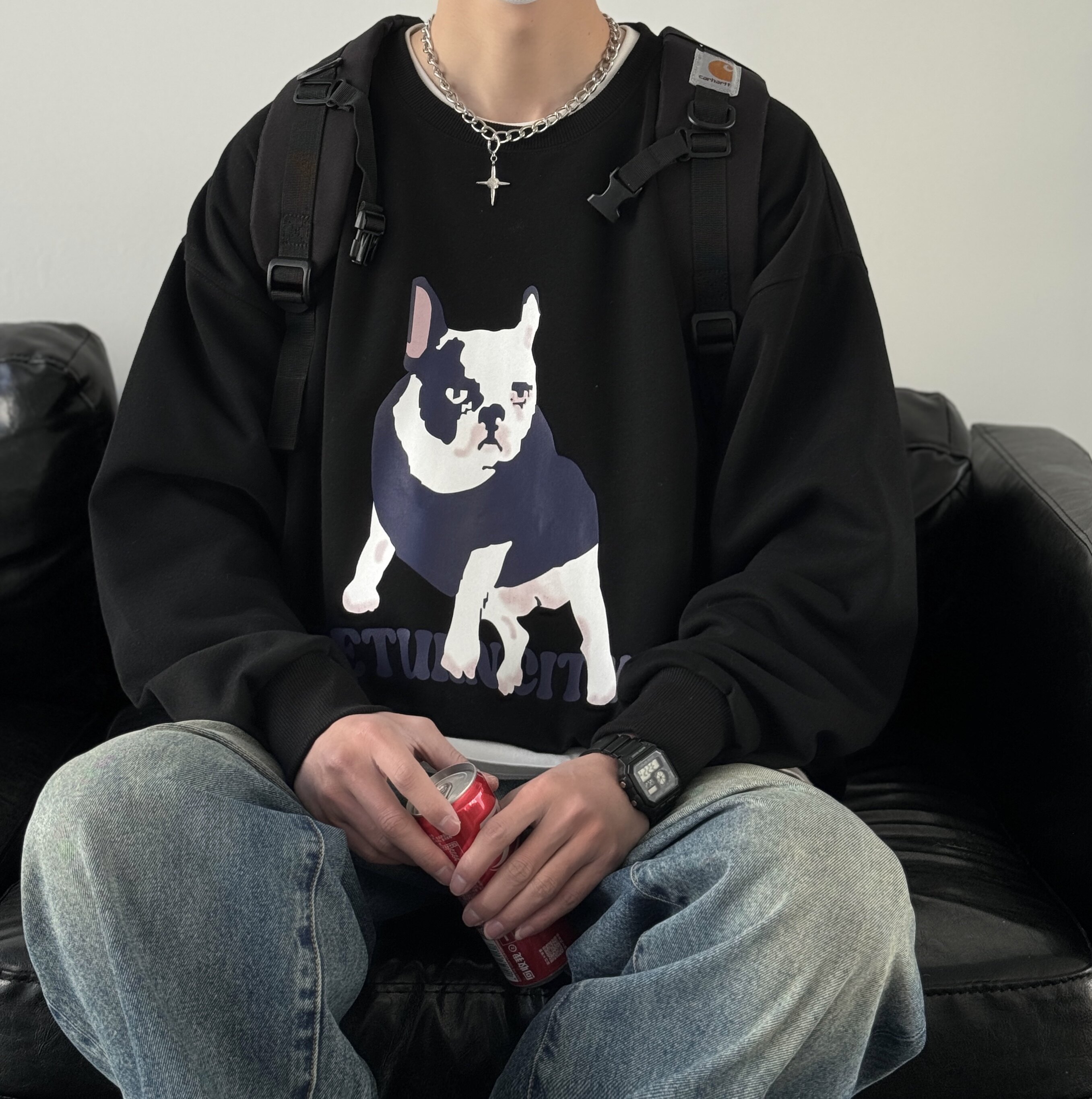 Y36*圆领卫衣男春季美式青年潮牌宽松上衣P48,男装卫衣,星座617A(原A401)