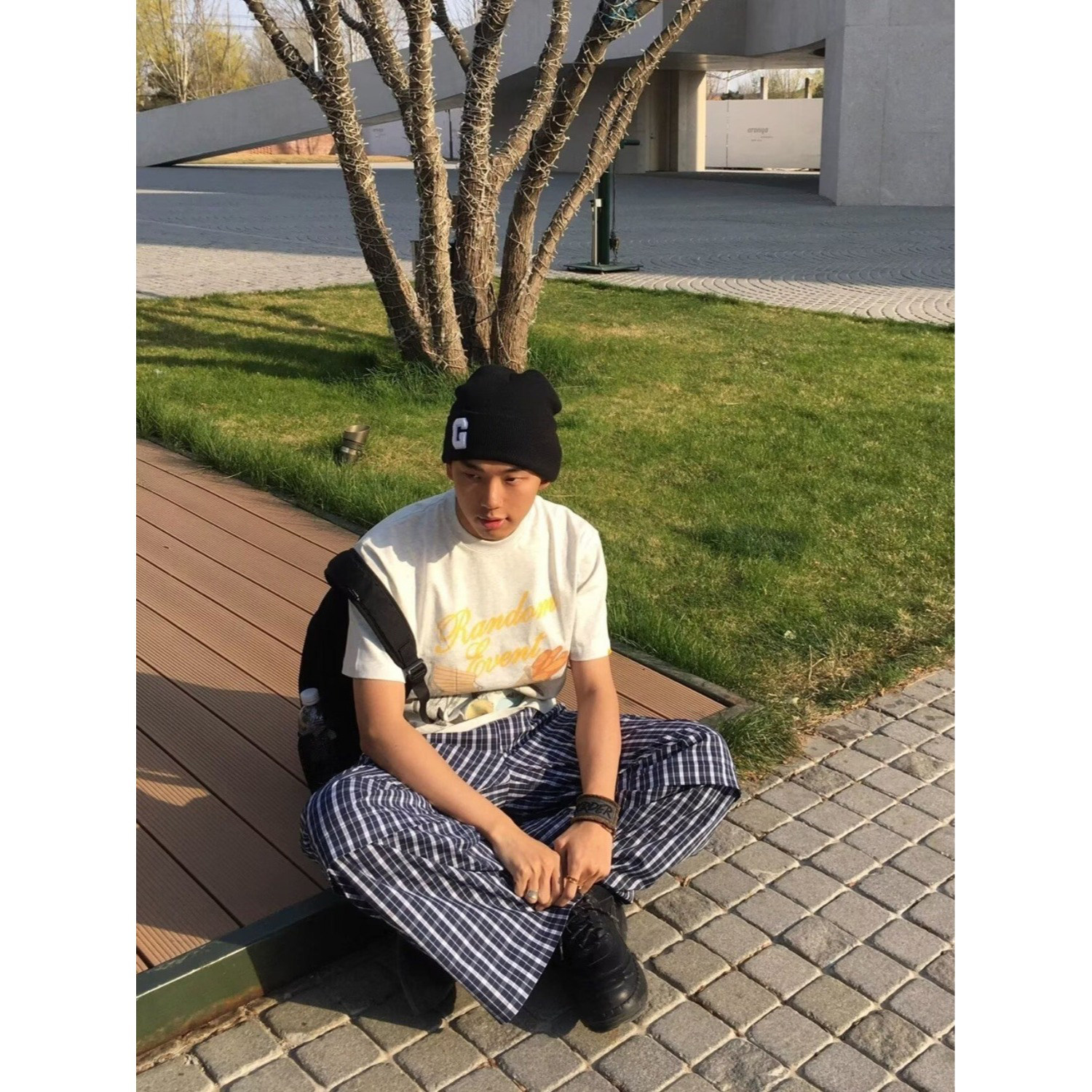多巴胺蓝色格子休闲裤男女秋季新款宽松显瘦直筒阔腿长裤子P58,男装休闲裤,星座617A(原A401)