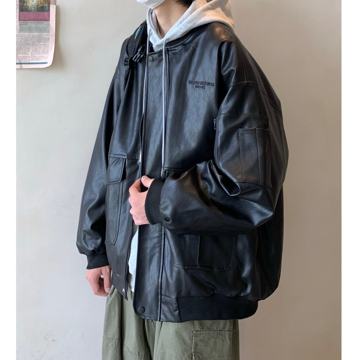 AB99*男士秋季棒球领皮衣P108控138，男装皮衣，星座617A(原A401)