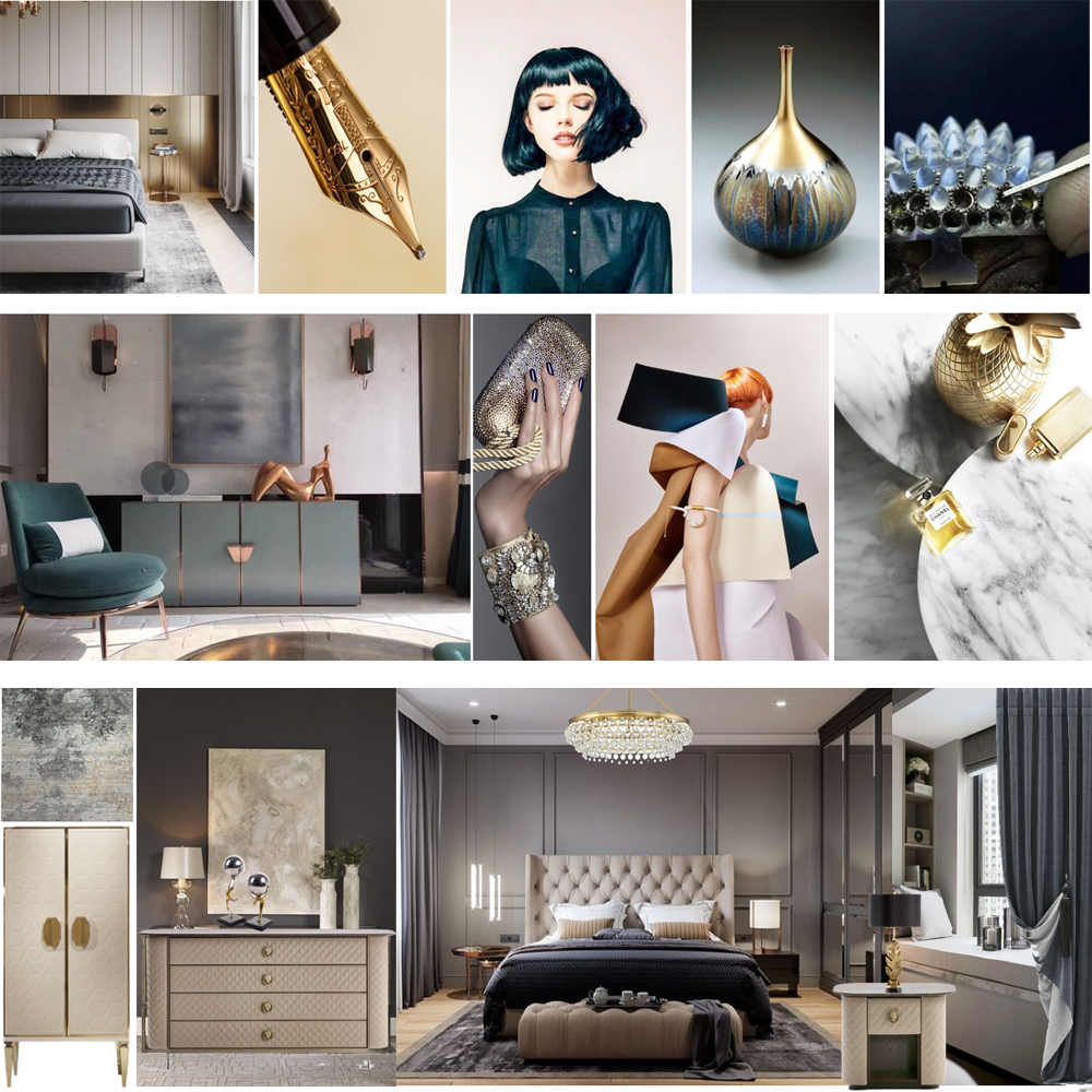 908可编辑PPT模板 意式现代轻奢风 室内软装设计方案样板房素材