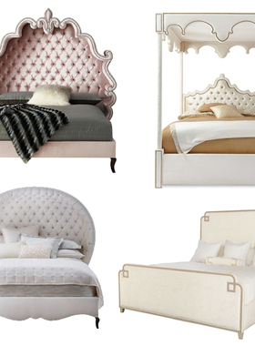 C533-高清美式  经典 床家具 款式图 室内软装设计素材385P