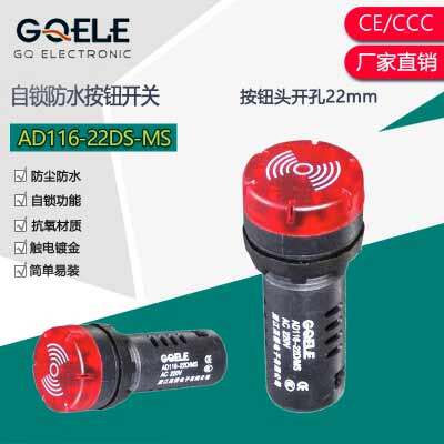 高桥蜂鸣器AD116-22DS/MS声光闪光报警器12V24V220V开孔22MM