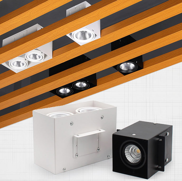 方通专用灯吊顶铝方形明装筒灯健身房 商场网吧led射灯超亮格栅灯,家装灯饰光源,平板灯/面板灯,淘宝优惠券,粉丝福利购,淘宝优惠卷