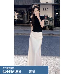 巨好看韩系穿搭一整套白色连衣裙子女2026新款初夏季漂亮套装长裙