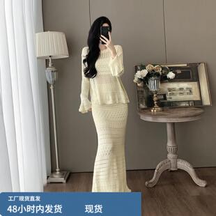 早秋穿搭一整套休闲时尚气质高级感小香风上衣半身裙子两件式套装