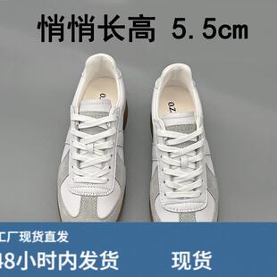 没有磨合期！舒服！意大利手工鞋off德训鞋.cm真皮休闲小白鞋男