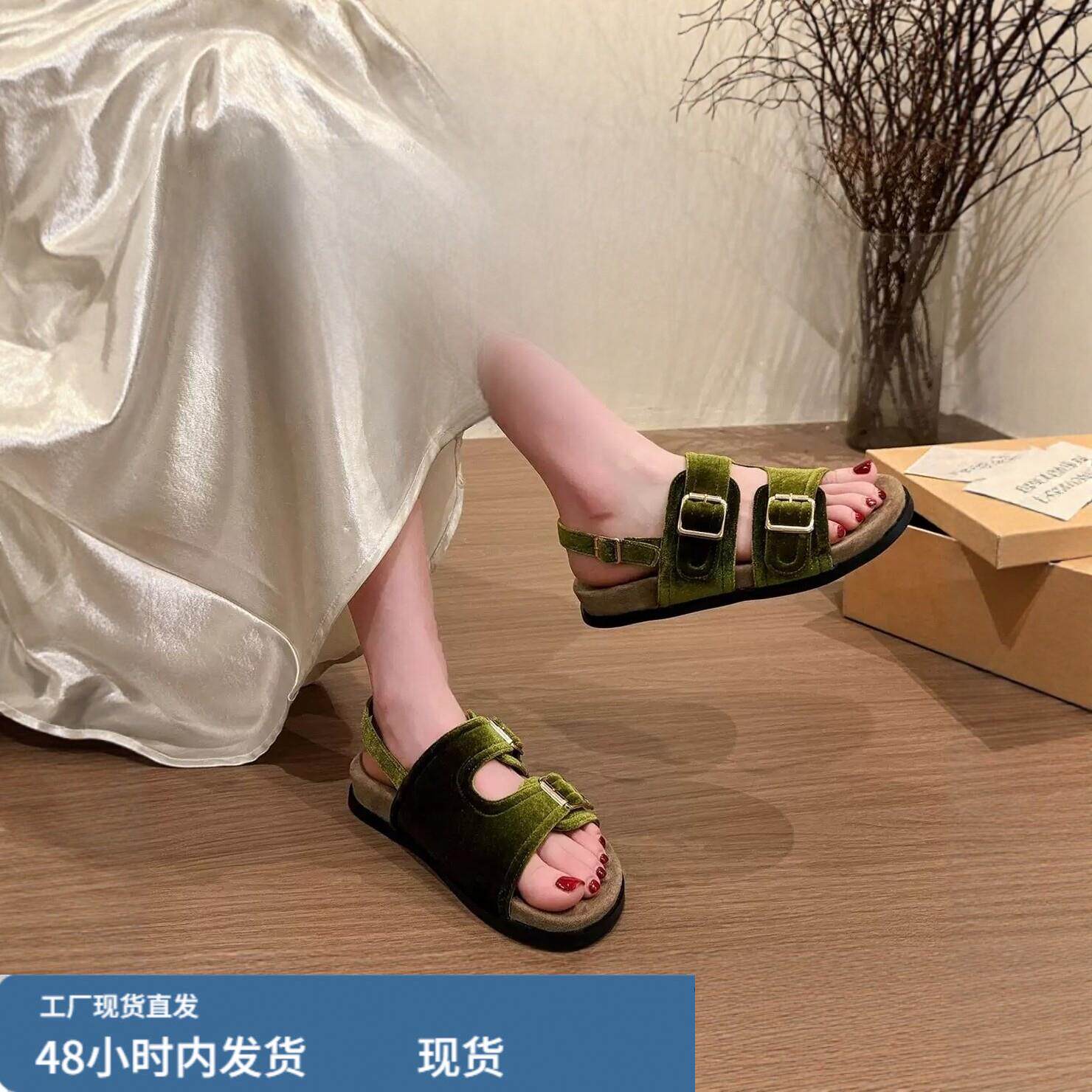 香港勃肯凉鞋女款2026新款夏季外穿厚底绝美不累脚巨好看沙滩鞋子