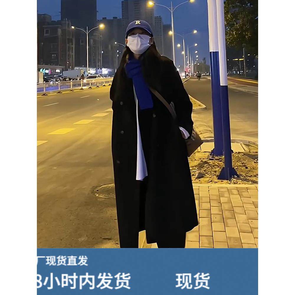 赫本风黑色毛呢外套女小个子2025秋冬中长款高级感加厚呢子大衣新,运动/瑜伽/健身/球迷用品,广场舞套装,淘宝优惠券,粉丝福利购,淘宝优惠卷