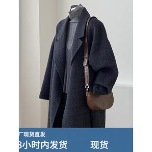 羽绒服内胆黑灰色毛呢大衣女2025秋冬季新款90白鸭绒加厚呢子外套