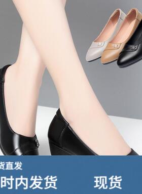 红青蜓春秋软陂中老年妈妈鞋软底平底老人鞋老妈鞋单鞋女鞋中年女