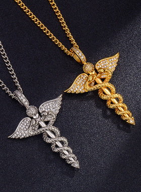 两条蛇复古天使赫尔墨斯商神