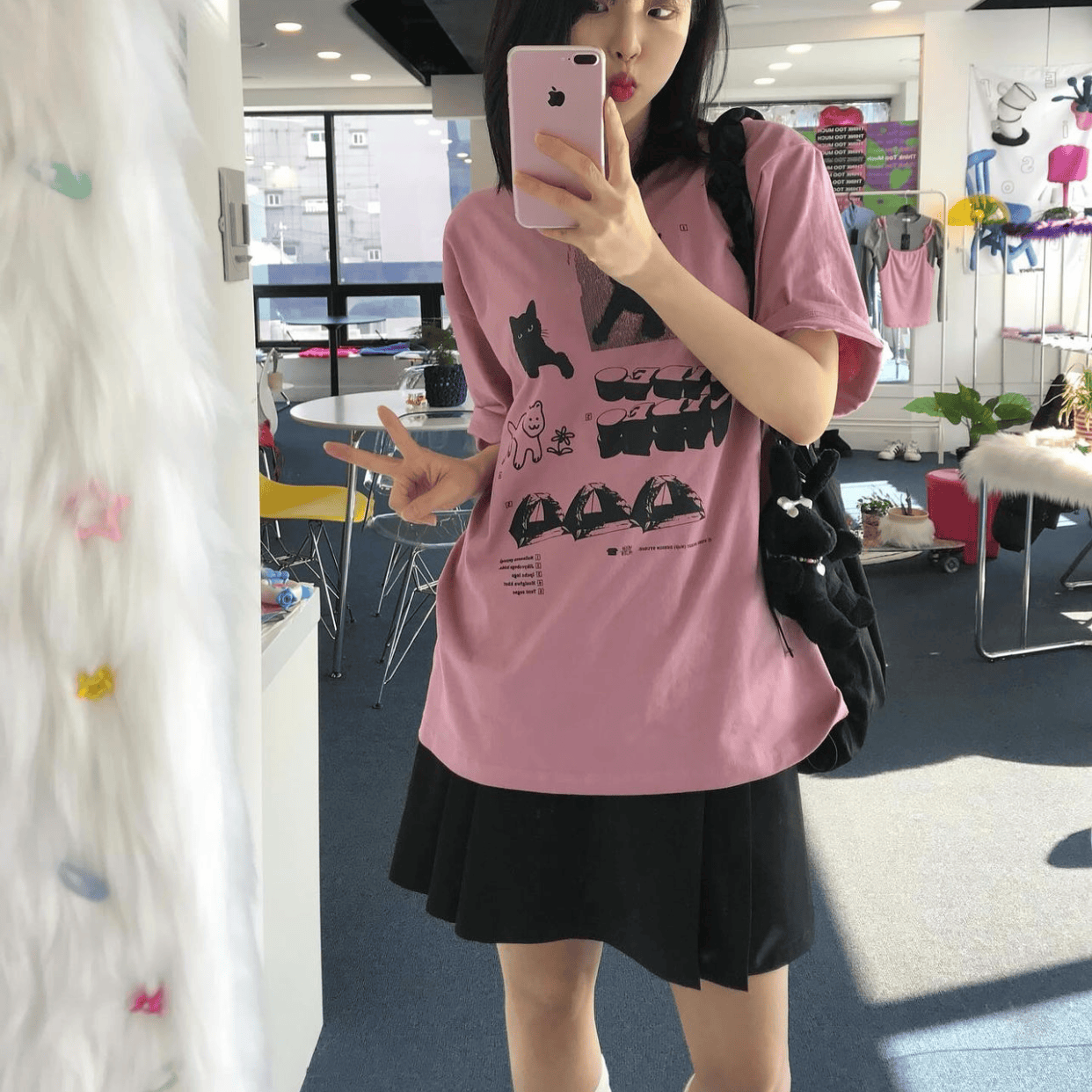 短袖ins加厚印花纯棉男女韩系