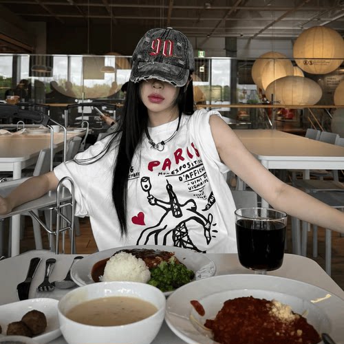 加厚百搭纯棉男女潮流短袖印花