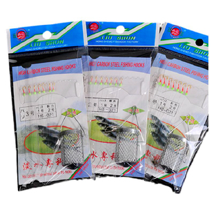 钓鱼串钩七星白条钩带诱饵笼鱼皮水库马口饵料小鱼蓝刀渔具鱼钩品