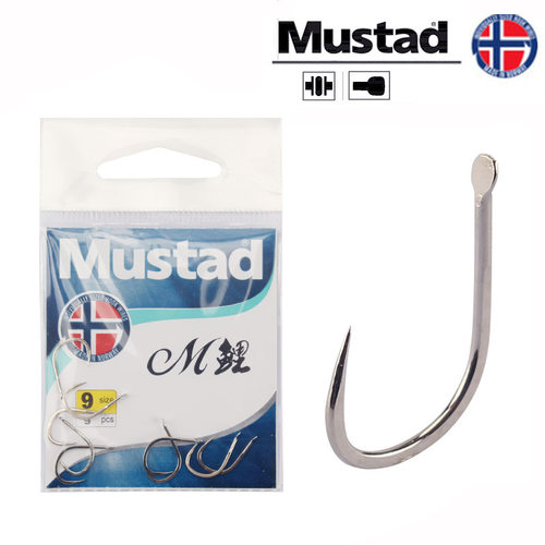 Mustad慕斯达M鲤无倒刺鱼钩高碳钢鲫渔用品垂钓袋装户外垂钓直销