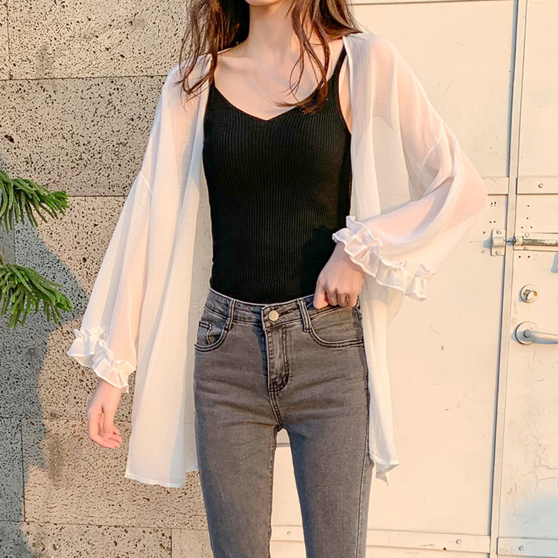 很仙的防曬衣夏天外套女韓版寬松中長款薄款防曬開衫外搭雪紡披肩在類目 女裝/女士精品, 短外套中 - 來自Buy2taobao.com提供專業的淘寶代購服務