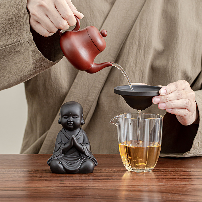 紫砂小和尚禅意茶宠茶漏装饰配件