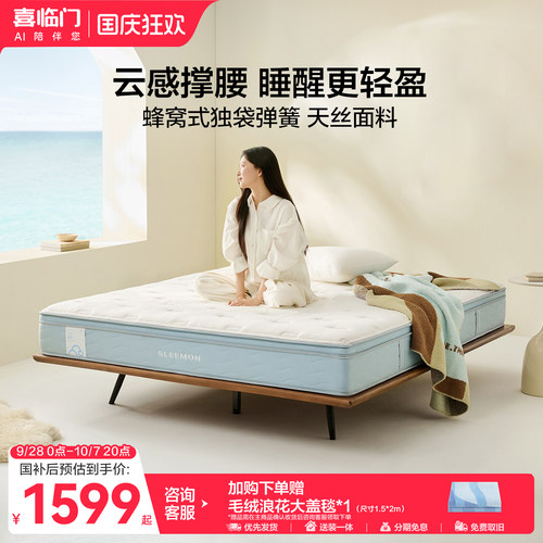 【云朗Hit】喜临门主卧双人席梦思舒脊记忆棉蜂窝独袋弹簧床垫