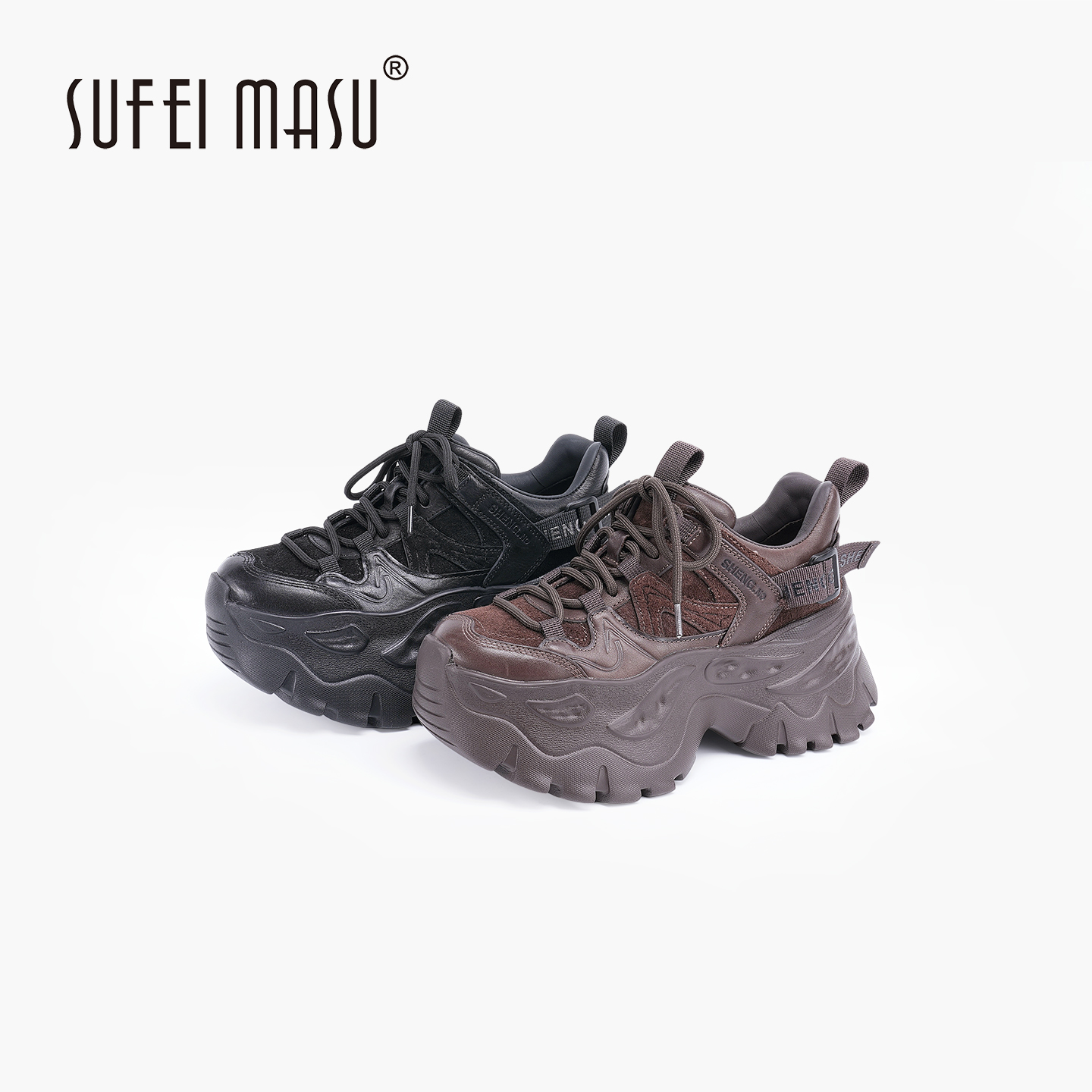 SUFEIMASU/苏菲玛素厚底新款老爹鞋系带时尚百搭女鞋SF52-6333