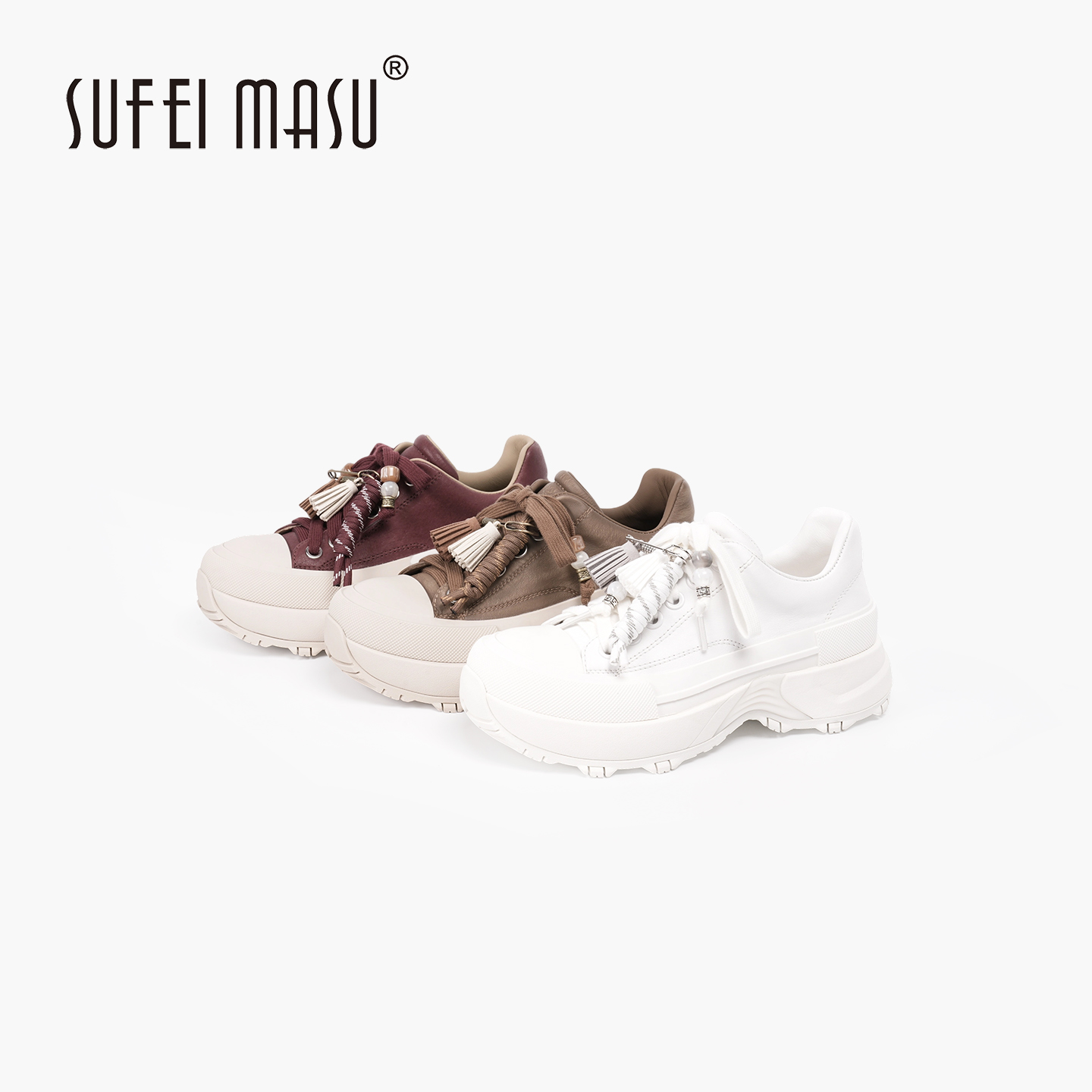 SUFEIMASU/苏菲玛素女鞋真皮板鞋时尚百搭新款休闲SF52-8185