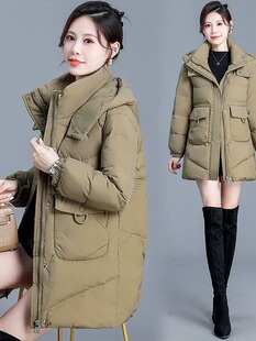 爆款羽绒棉服女中长款2025冬季中老年妈妈宽松洋气棉袄高档厚棉袄