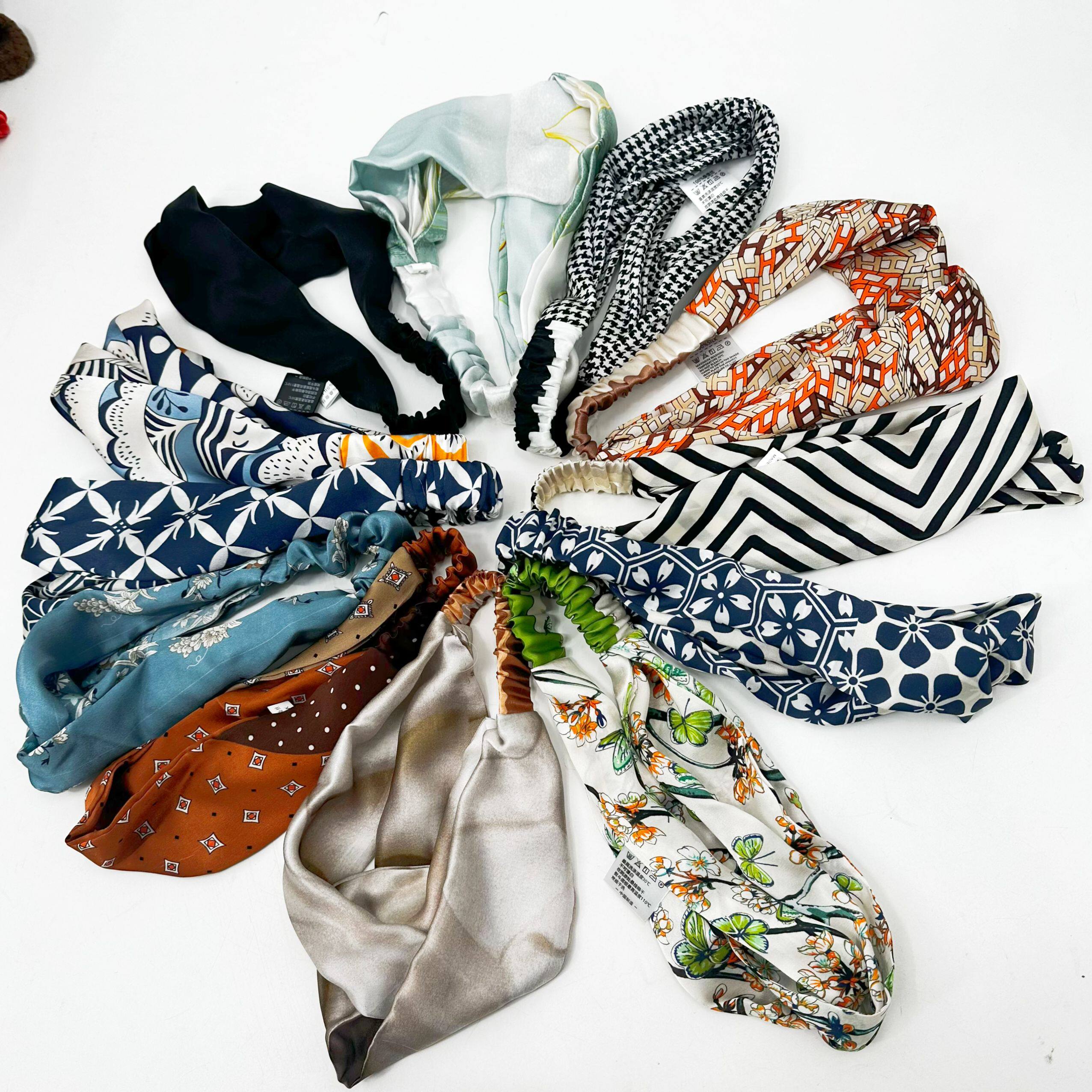 100%桑蚕丝双层发带女敷面膜洗脸用手作发箍复古气质原创小众法式