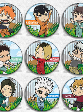 排球少年动漫徽章胸章q版动物园二次元周边现货吧唧影山彻研磨兔