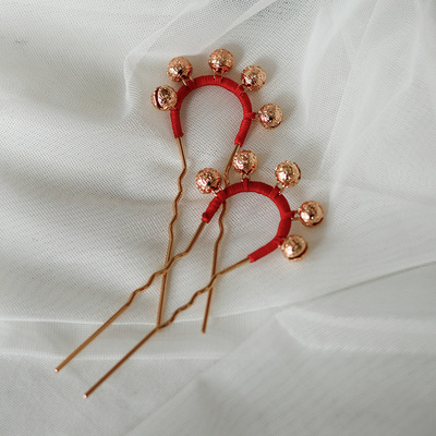 古风点缀红绳铃铛发钗