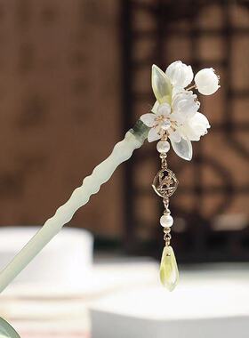 仿玉簪子旗袍挽发配饰日常盘发