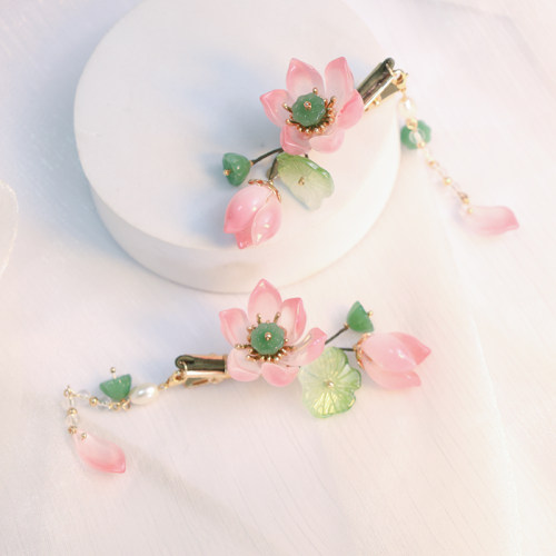 十二花神六月荷花发夹