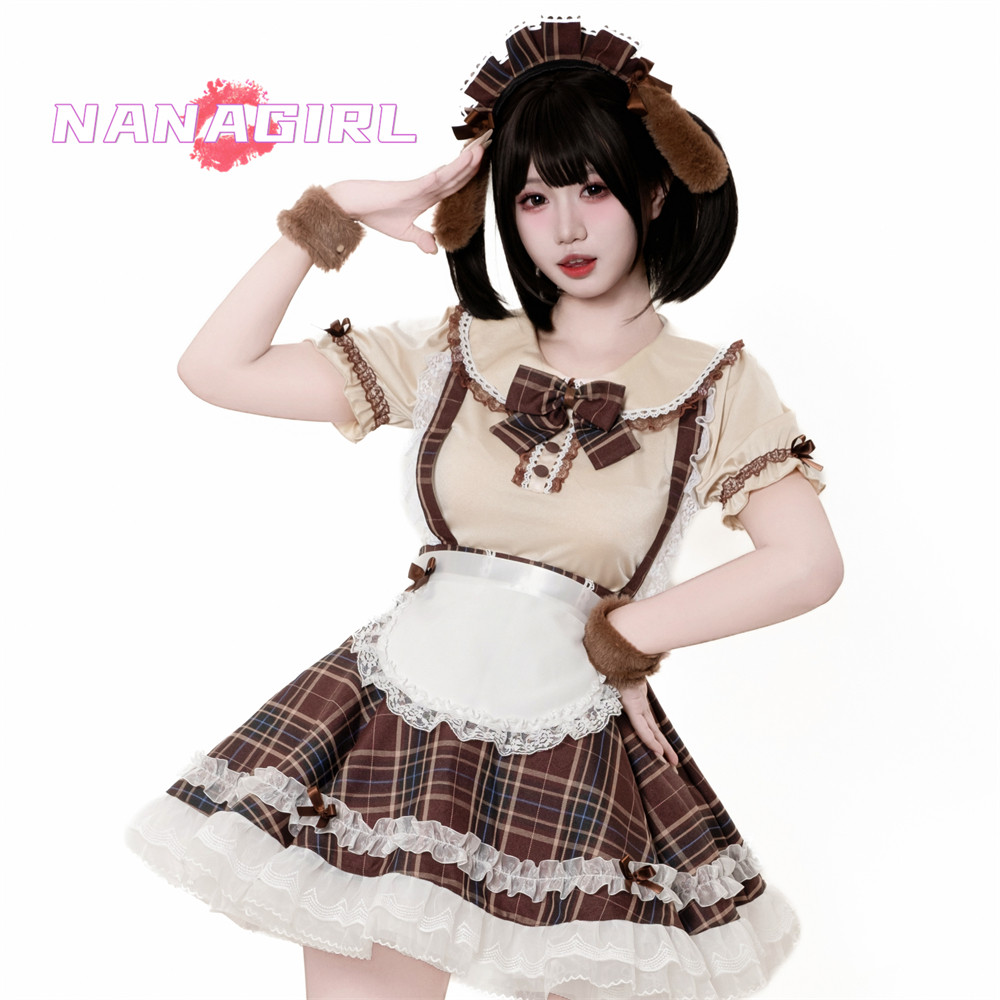 小狗慕斯日系甜美纯欲风lolita女仆装洛丽塔游戏制服软妹连衣裙