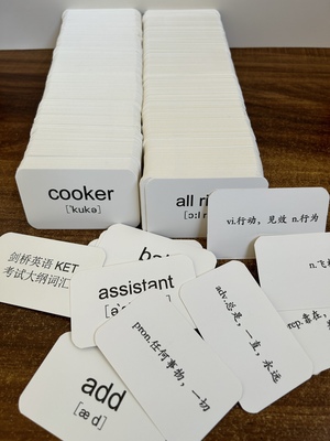 剑桥英语PET ket fce单词卡片本等级考试英语词汇厚卡一词一卡本