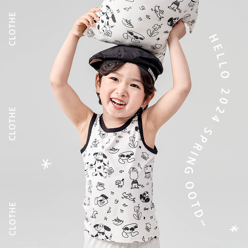 儿童背心内穿夏季薄款宝宝男孩雅赛尔天丝贴身内衣男童无袖T恤潮,童装/婴儿装/亲子装,背心吊带,淘宝优惠券,粉丝福利购,淘宝优惠卷