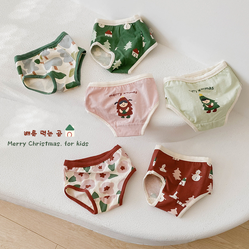 圣诞款儿童内裤纯棉三角短裤不夹PP男童2女童3岁全棉宝宝小童裤头,童装/婴儿装/亲子装,内裤,淘宝优惠券,粉丝福利购,淘宝优惠卷