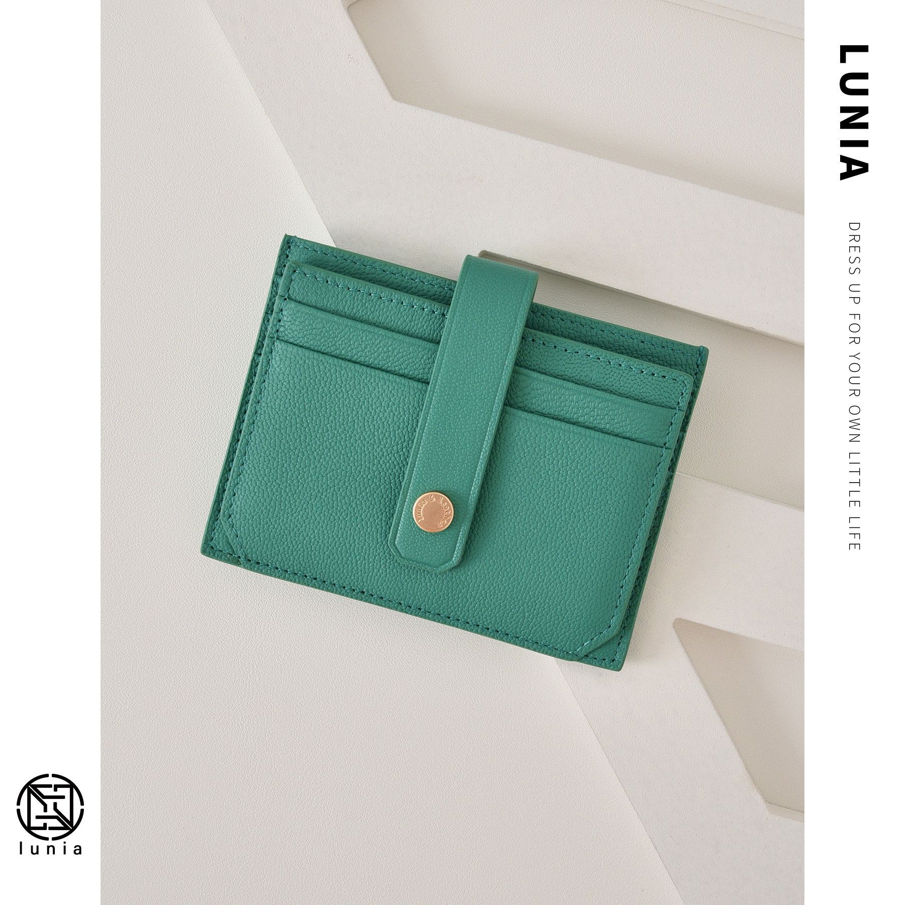 lunia羊皮卡包女小巧超薄零钱包真皮卡套多卡位驾驶证迷你钱夹ins