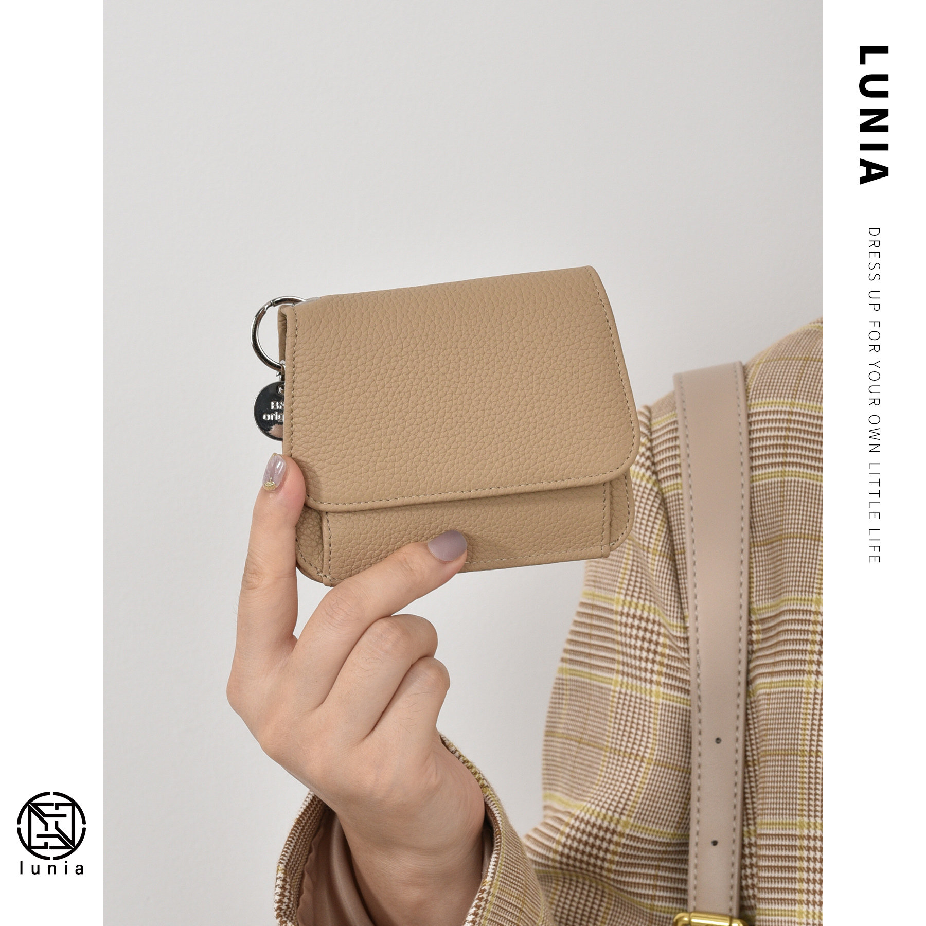 韩版ins短款钱包简约超薄女卡包Togo牛皮可爱卡夹迷你零钱包真皮