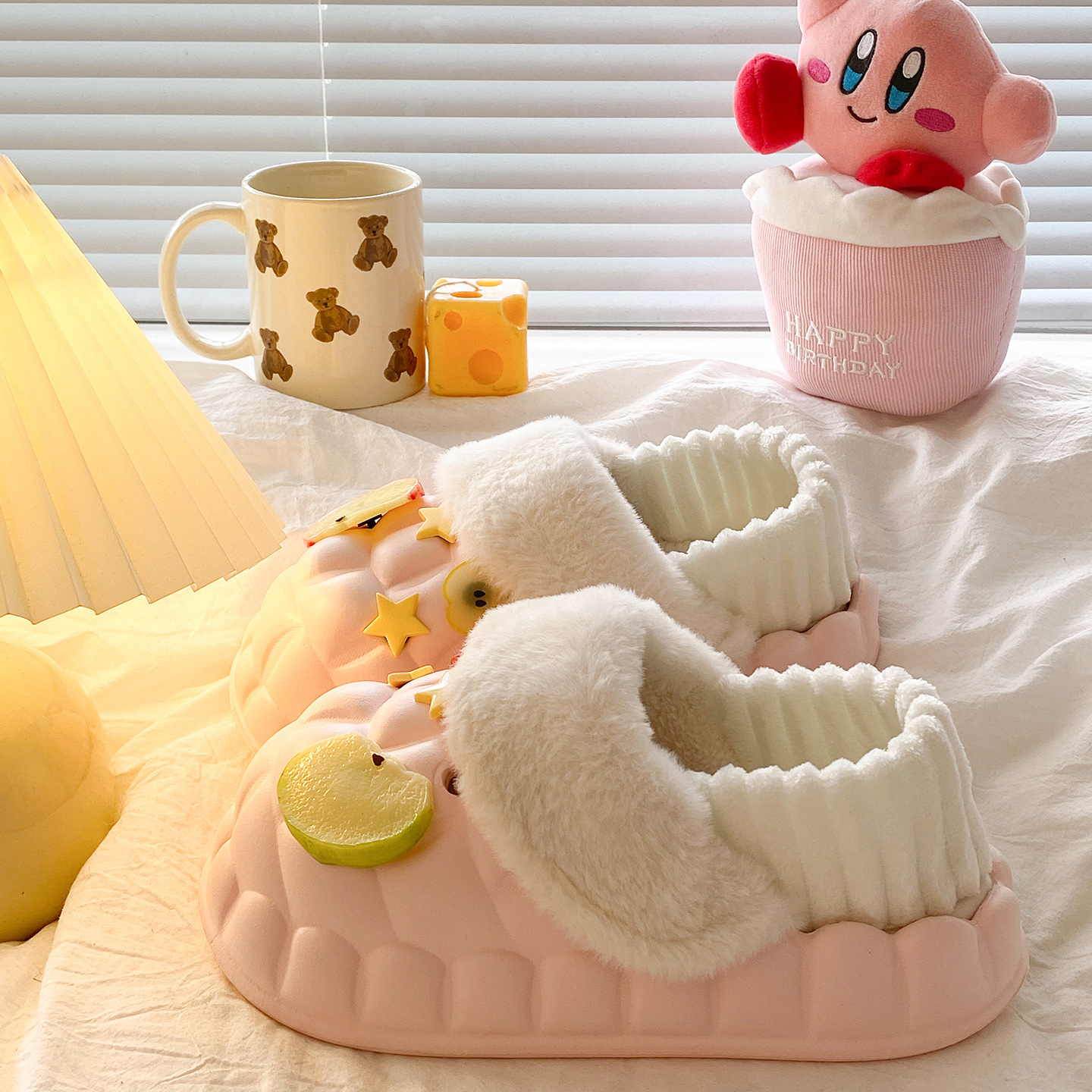 DENSUNCOO踩屎感学生宿舍EVA居家用棉拖鞋女款加绒保暖冬包跟防滑