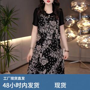 拼接假两件连衣裙夏季2026新款轻奢高级感广州十三行女装爆款裙子