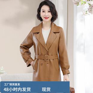 陂衣女中长款宽松陂风衣2025春秋新款韩版显瘦西装陂外套中年女人