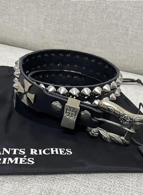 『现货』ERD忧郁的富二代24ss十字架铆钉腰带 双排钉朋克皮带