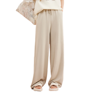 紫涵柔软舒适睡裤家居服2024夏季新款直筒阔腿裤趣味满印裤子百搭