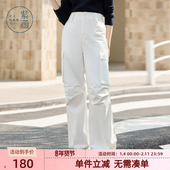 宽松显瘦户外通勤休闲长裤 紫涵直筒高腰工装 子 新款 美式 裤 女春秋季