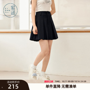 紫涵灰色百褶短裙女2025年夏季 学院风高腰显瘦内衬a字半身裙 新款